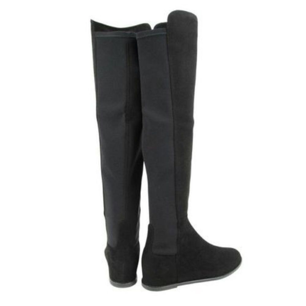 NEW Stuart Weitzman Mainline Black Suede OTK Boots w/Hidden Wedge US 10 - Picture 4 of 7